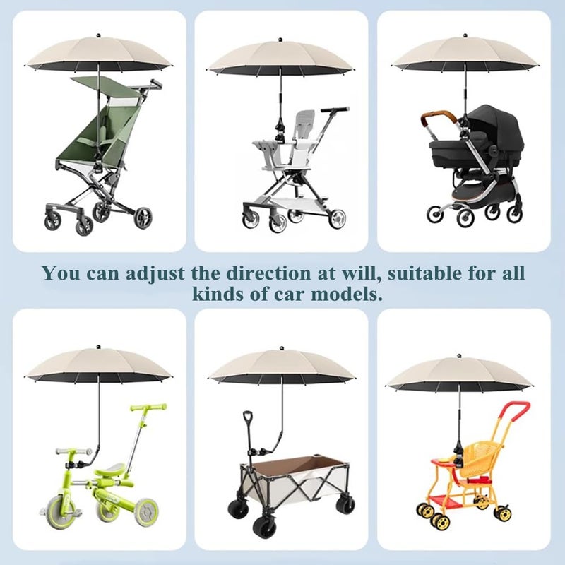 Nakazawa Stroller Umbrella,Umbrella for Stroller,for Sports & Outdoors - Secure Clamp,360-Degree Swivel Adjustable Position for Maximum Sun Protection - Image 5